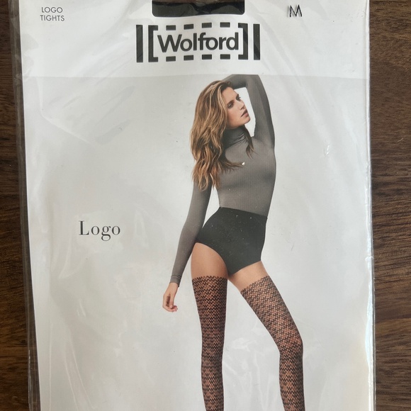 Wolford black Logo tights - size M - Picture 1 of 2